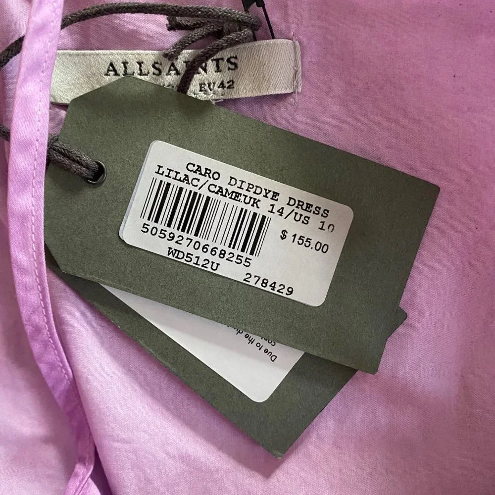 Allsaints Caro Dipdye Midi Dress 10 NWT - Picture 7 of 8